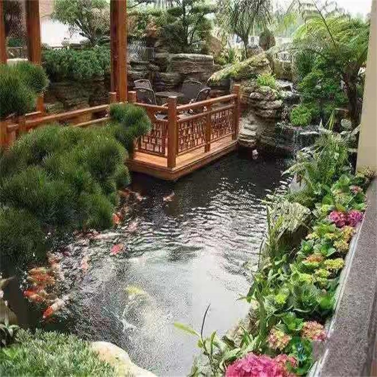 东海大型庭院假山鱼池景观设计